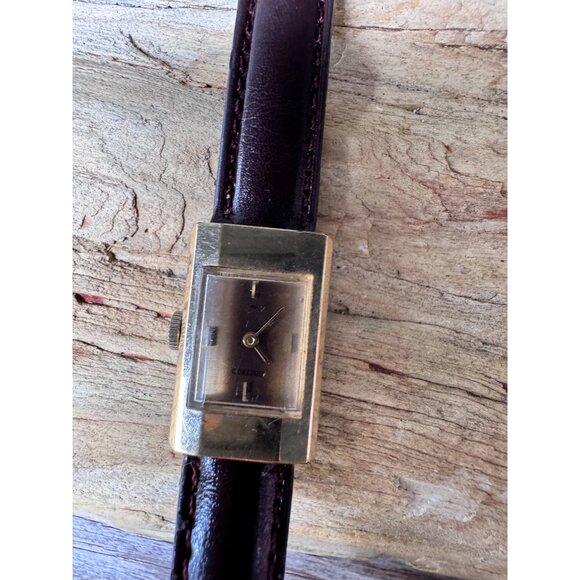Vintage Seiko Quartz Rectangular Ladies Watch Brown Leather Strap Runs New Batte - Picture 7 of 8